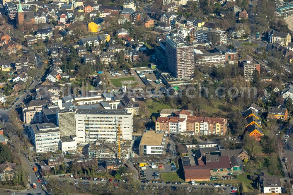 Aerial image Dinslaken - Construction site for a new extension to the hospital grounds St. Vinzenz-Hospital on Doktor-Otto-Seidel-Strasse in Dinslaken in the state North Rhine-Westphalia, Germany