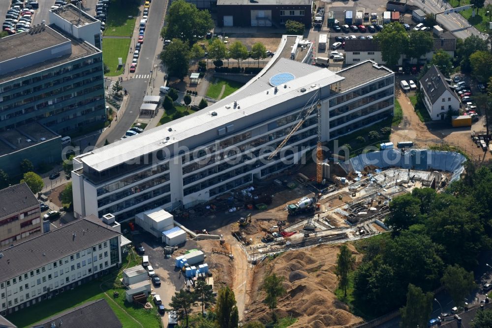 Aerial image Bonn - Construction site for a new extension to the hospital grounds Universitaetsklinikum Bonn in Bonn in the state North Rhine-Westphalia, Germany