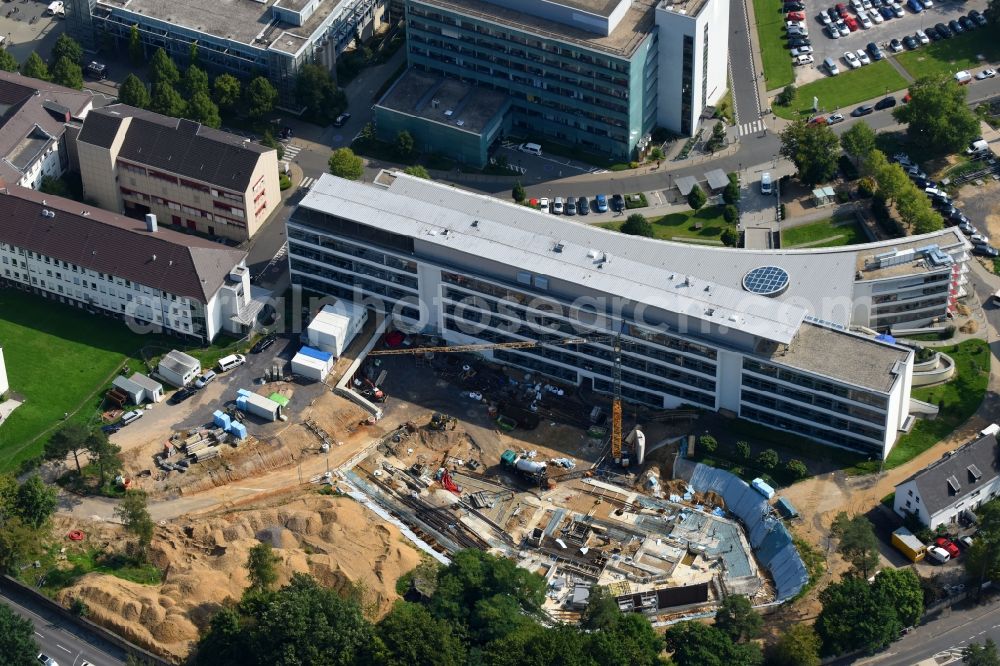 Aerial photograph Bonn - Construction site for a new extension to the hospital grounds Universitaetsklinikum Bonn in Bonn in the state North Rhine-Westphalia, Germany