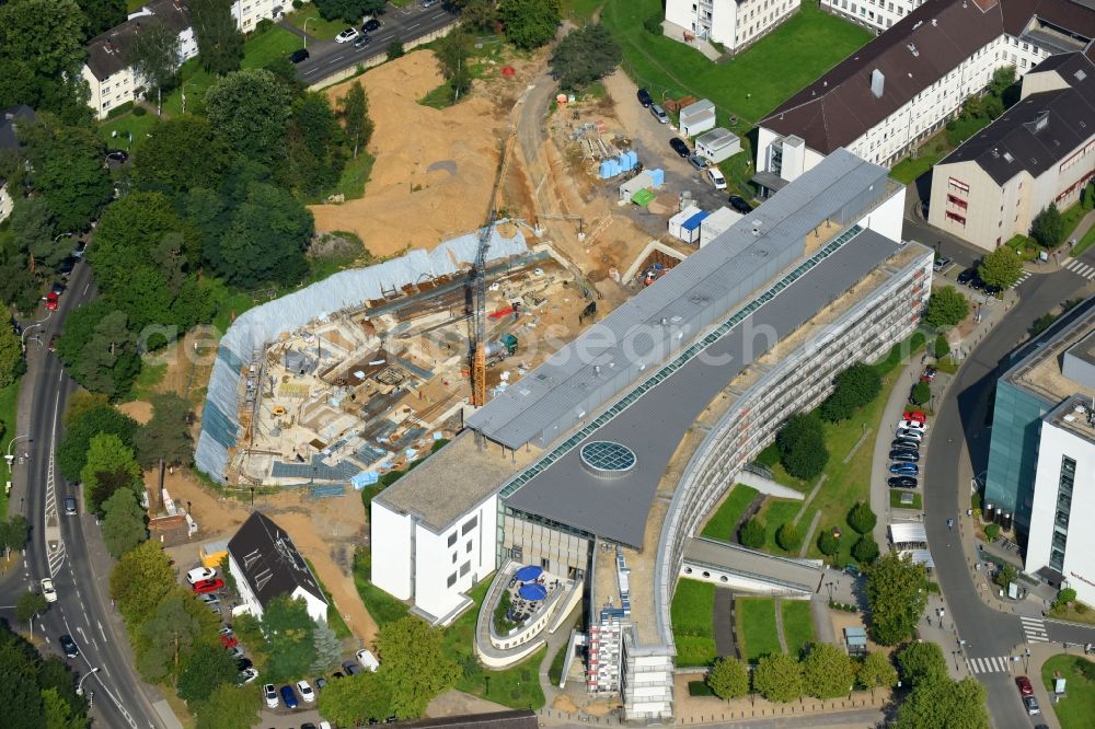 Aerial photograph Bonn - Construction site for a new extension to the hospital grounds Universitaetsklinikum Bonn in Bonn in the state North Rhine-Westphalia, Germany