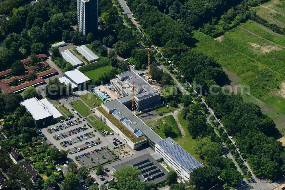 Aerial image Kiel - New construction site of the school building of RBZ on Schuetzenpark on Westring in Kiel in the state Schleswig-Holstein, Germany