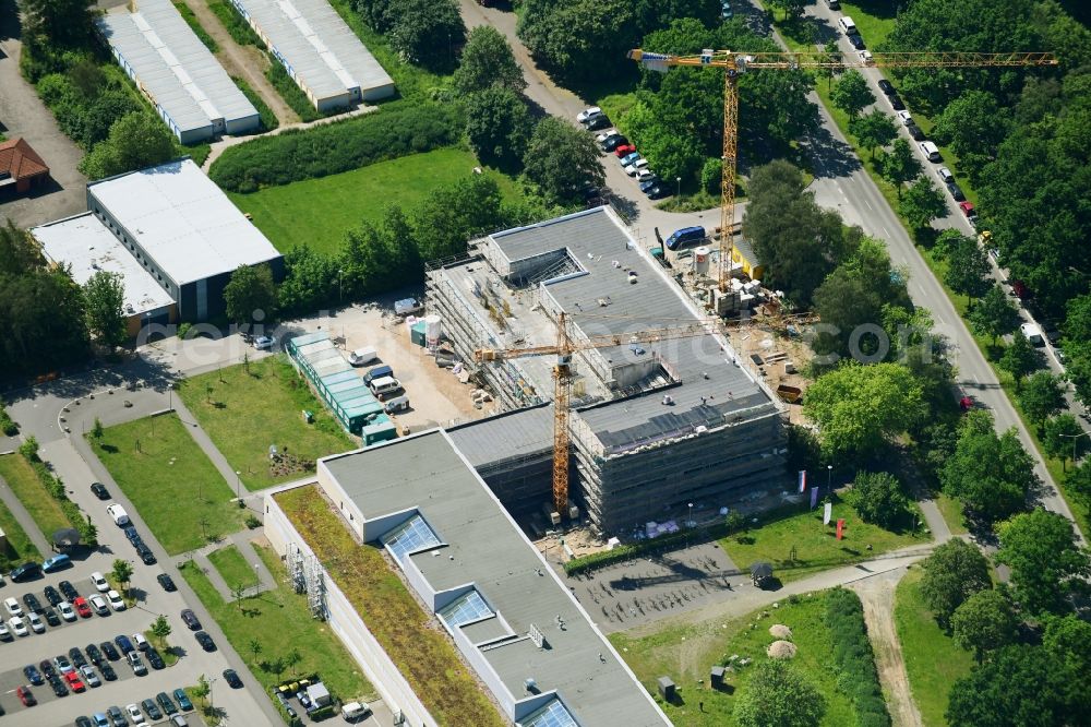 Aerial photograph Kiel - New construction site of the school building of RBZ on Schuetzenpark on Westring in Kiel in the state Schleswig-Holstein, Germany