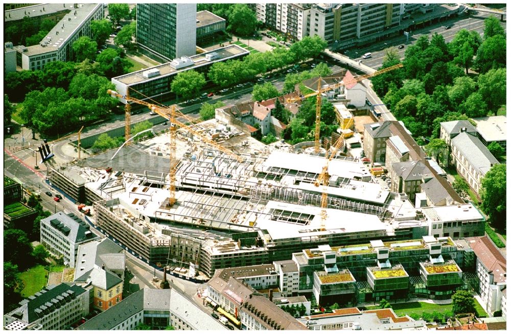 Aerial photograph Karlsruhe - Construction site building of the shopping center Ettlinger Tor Karlsruhe an der Karl-Friedrich-Strasse in Karlsruhe in the state Baden-Wuerttemberg, Germany