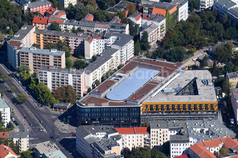 Berlin from the bird's eye view: Building of the shopping center MOA Bogen on Birkenstrasse in Berlin, Germany