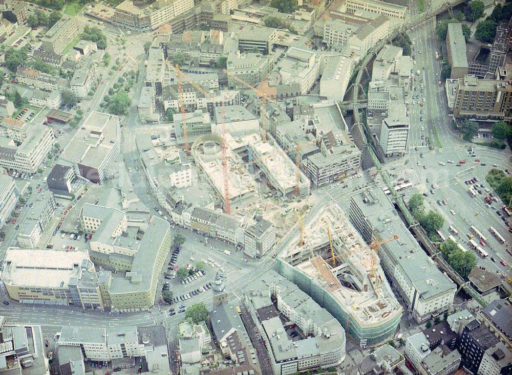 Aerial image Wuppertal - Baustelle der Einkaufszentrum City Arkaden der ECE GmbH in Wuppertal.