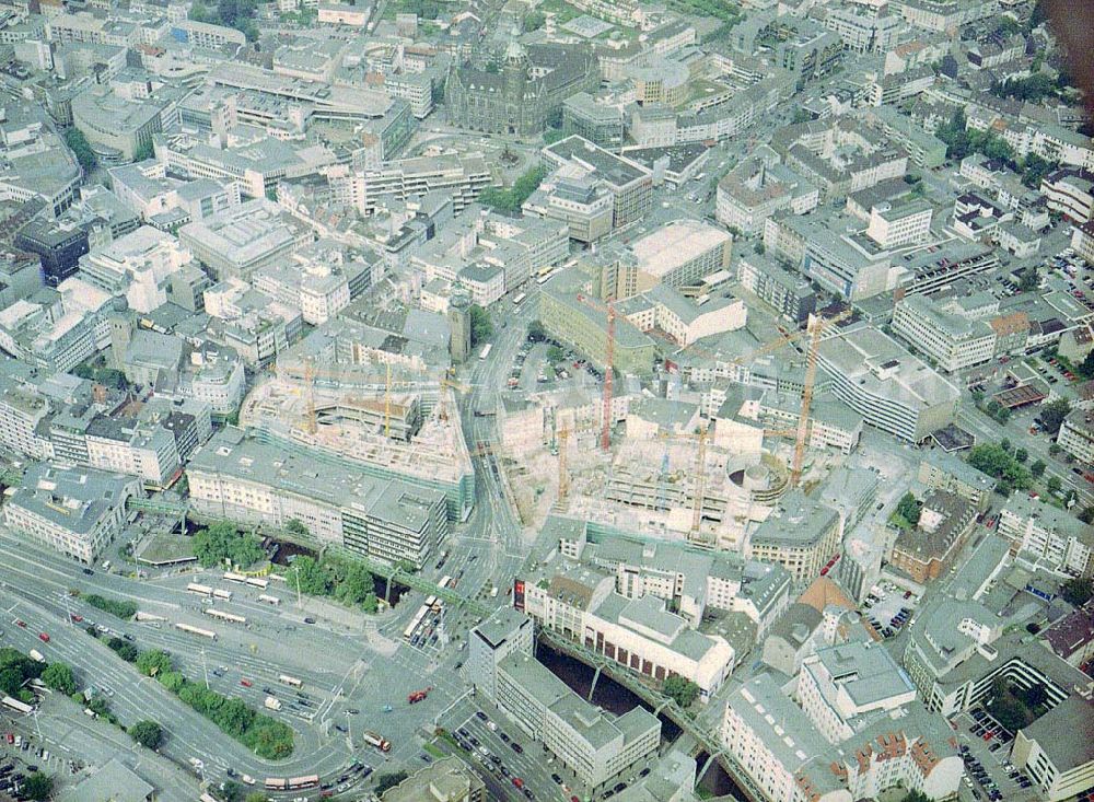 Aerial photograph Wuppertal - Baustelle der Einkaufszentrum City Arkaden der ECE GmbH in Wuppertal.