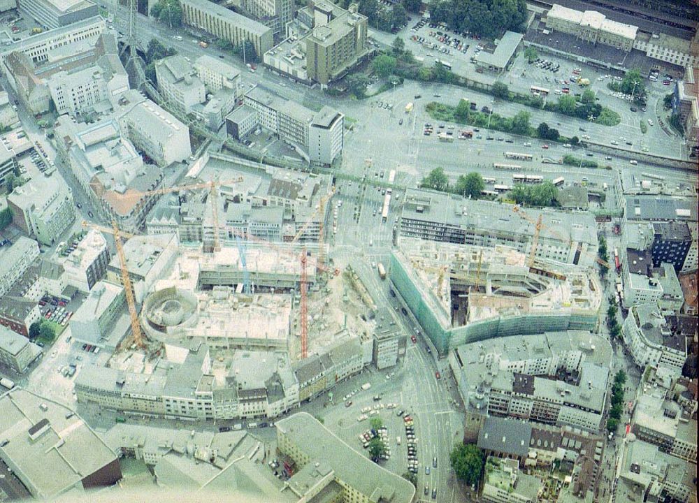 Wuppertal from above - Baustelle der Einkaufszentrum City Arkaden der ECE GmbH in Wuppertal.