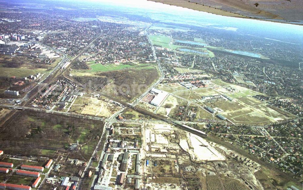 Aerial image Berlin- Marzahn / Biesdorf - Baustelle am Entwicklungsgebiet Biesdorf- Süd. 11.03.02