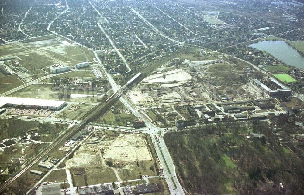 Aerial image Berlin- Marzahn / Biesdorf - Baustelle am Entwicklungsgebiet Biesdorf- Süd. 11.03.02