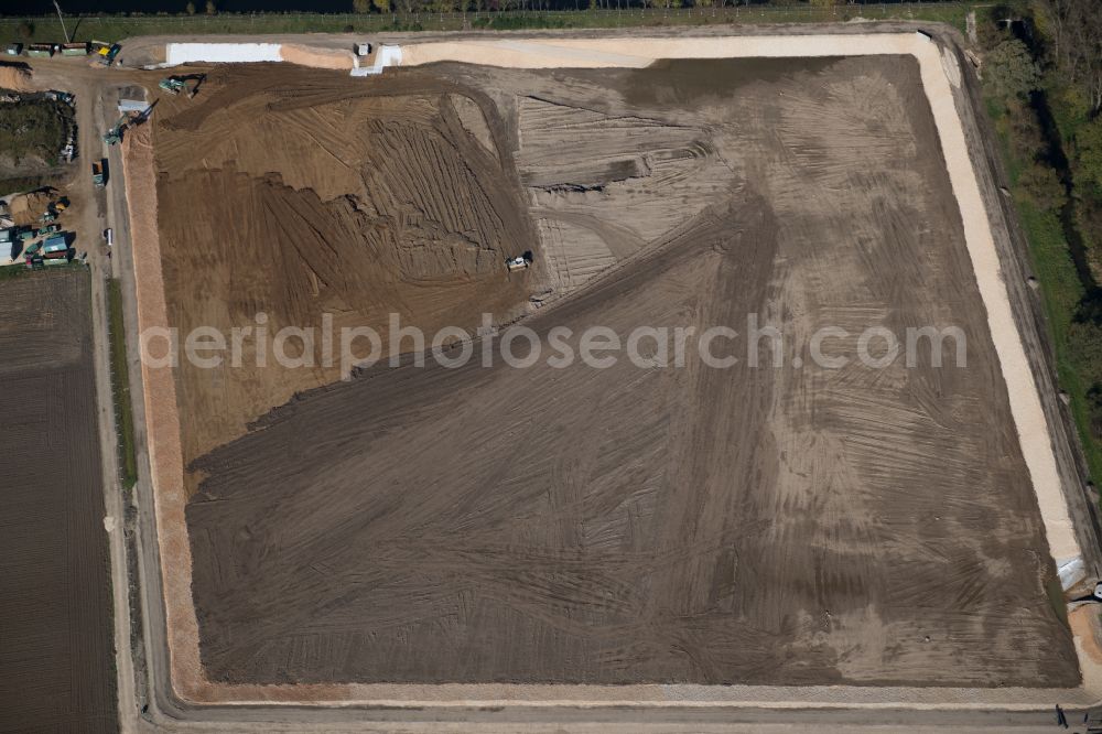 Aerial image Erbach - Construction site with development works and embankments works in Erbach in the state Baden-Wuerttemberg, Germany