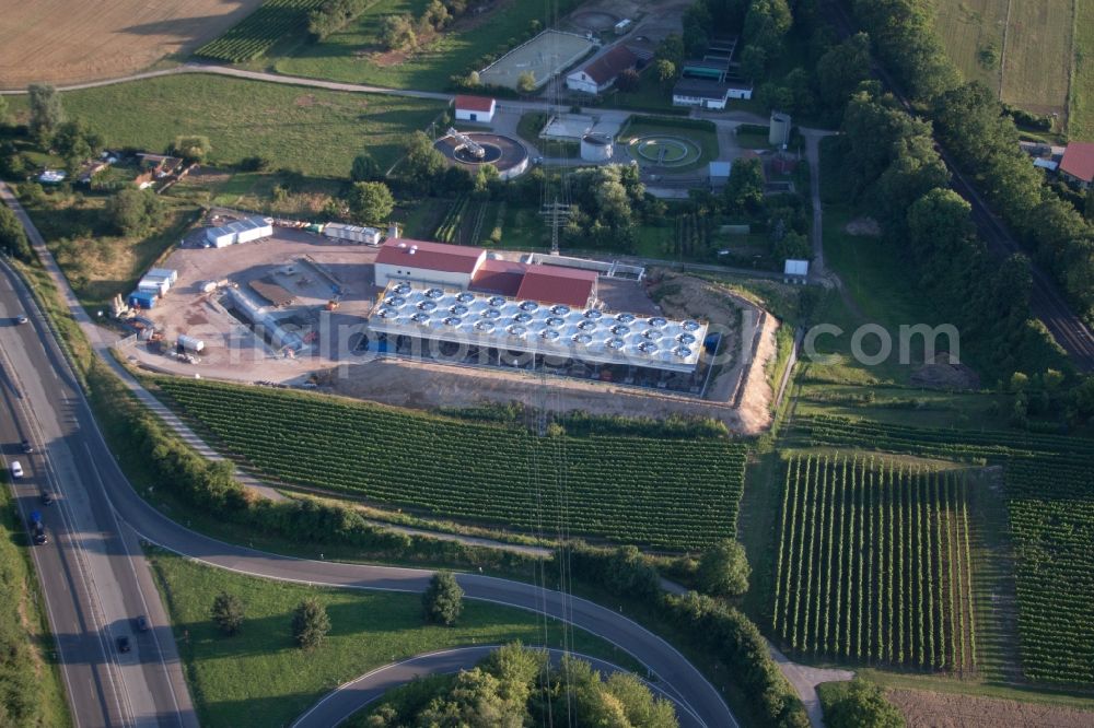 Insheim from the bird's eye view: Power plants of geo-thermal power station on A65 in Insheim in the state Rhineland-Palatinate