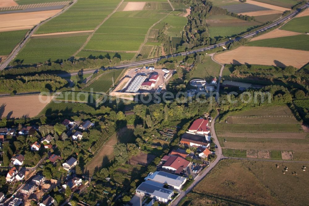 Aerial image Insheim - Power plants of geo-thermal power station on A65 in Insheim in the state Rhineland-Palatinate