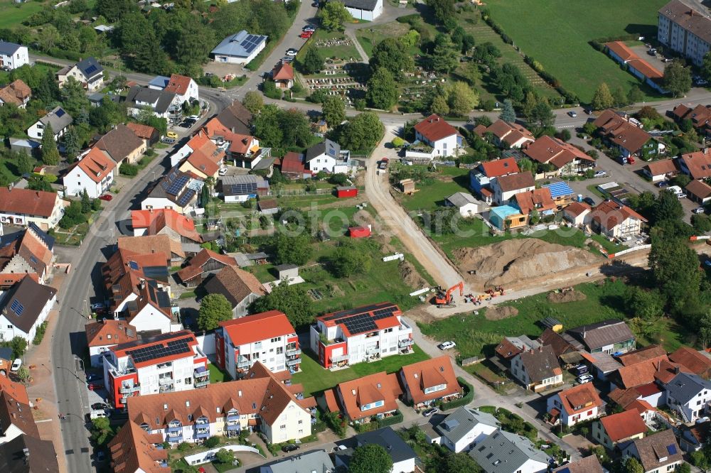 Aerial image Rheinfelden (Baden) - Construction sites for new residential area Kuerzeweg in the district Herten in Rheinfelden (Baden) in the state Baden-Wurttemberg, Germany