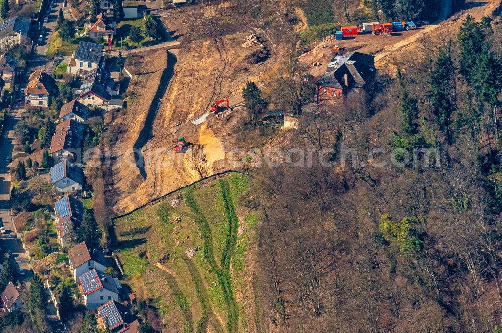 Lahr/Schwarzwald from the bird's eye view: Construction site with development works and embankments works Am Altvater in Lahr/Schwarzwald in the state Baden-Wurttemberg, Germany