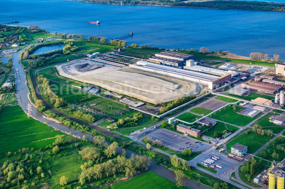 Aerial image Stade - Construction site with development works and embankments works Areva on street Johann-Rathje-Koeser-Strasse in Stade in the state Lower Saxony, Germany