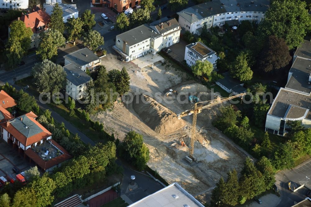 Aerial image Berlin - Construction site with development works and embankments works in the Charlottenburger Street in Berlin