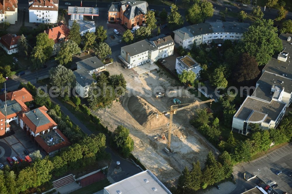 Aerial photograph Berlin - Construction site with development works and embankments works in the Charlottenburger Street in Berlin