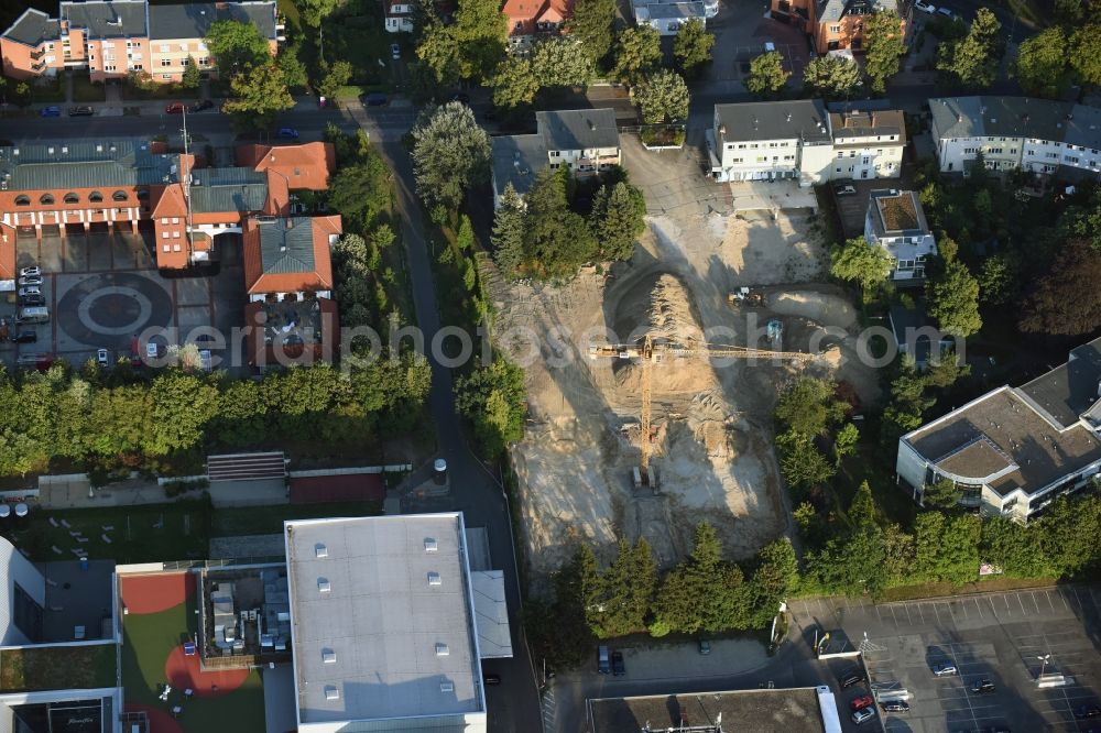 Aerial image Berlin - Construction site with development works and embankments works in the Charlottenburger Street in Berlin