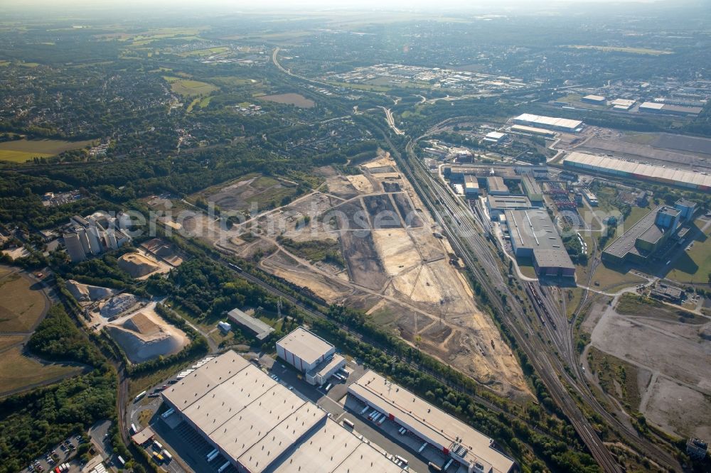 Aerial image Dortmund - Construction site with development works and embankments works auf dem Gelaende des ehemaligen Hoeschgelaendes in Dortmund in the state North Rhine-Westphalia