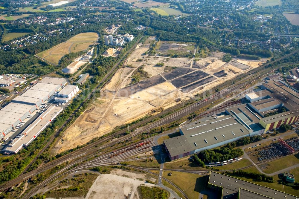 Aerial photograph Dortmund - Construction site with development works and embankments works auf dem Gelaende des ehemaligen Hoeschgelaendes in Dortmund in the state North Rhine-Westphalia