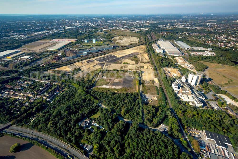 Aerial image Dortmund - Construction site with development works and embankments works auf dem Gelaende des ehemaligen Hoeschgelaendes in Dortmund in the state North Rhine-Westphalia