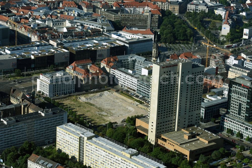 Aerial image Leipzig - Construction site with development and landfill works on the site of the future Saechsische Aufbaubank (SAB) in Leipzig, Saxony