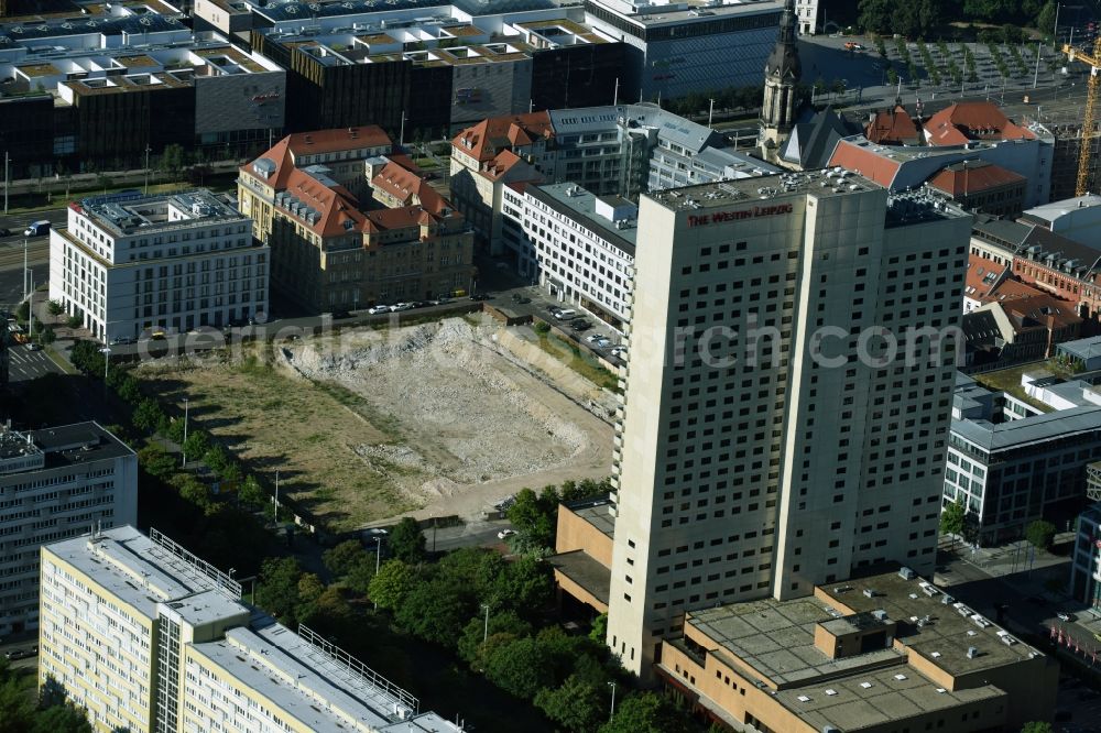 Aerial photograph Leipzig - Construction site with development and landfill works on the site of the future Saechsische Aufbaubank (SAB) in Leipzig, Saxony