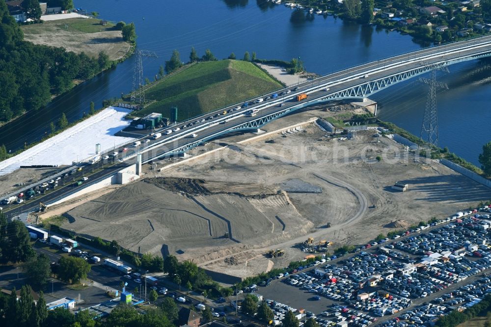 Berlin from the bird's eye view: Construction site with development works and embankments works on Gelaende on Minna-Todenhagen-Strasse in Berlin, Germany