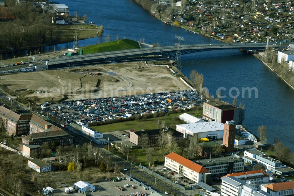 Berlin from above - Construction site with development works and embankments works on Gelaende on Minna-Todenhagen-Strasse in Berlin, Germany