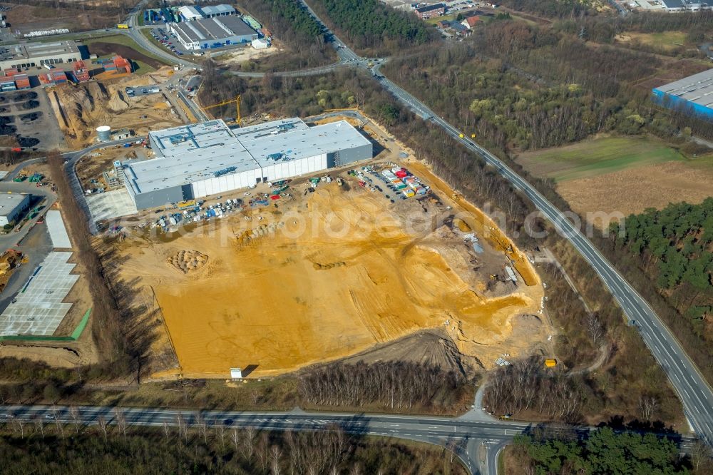 Aerial photograph Dorsten - Construction site with development works and embankments works of GENAN HOLDING A/S in Dorsten in the state North Rhine-Westphalia