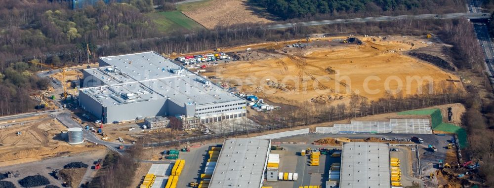 Dorsten from above - Construction site with development works and embankments works of GENAN HOLDING A/S in Dorsten in the state North Rhine-Westphalia