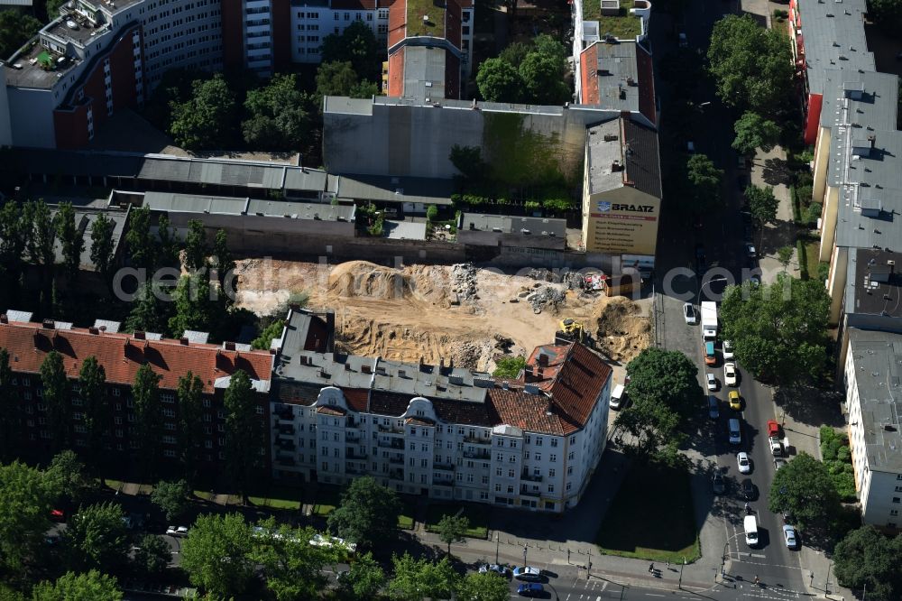 Berlin from above - Construction site at Koloniestrasse 11 in Wedding district of Berlin, Germany