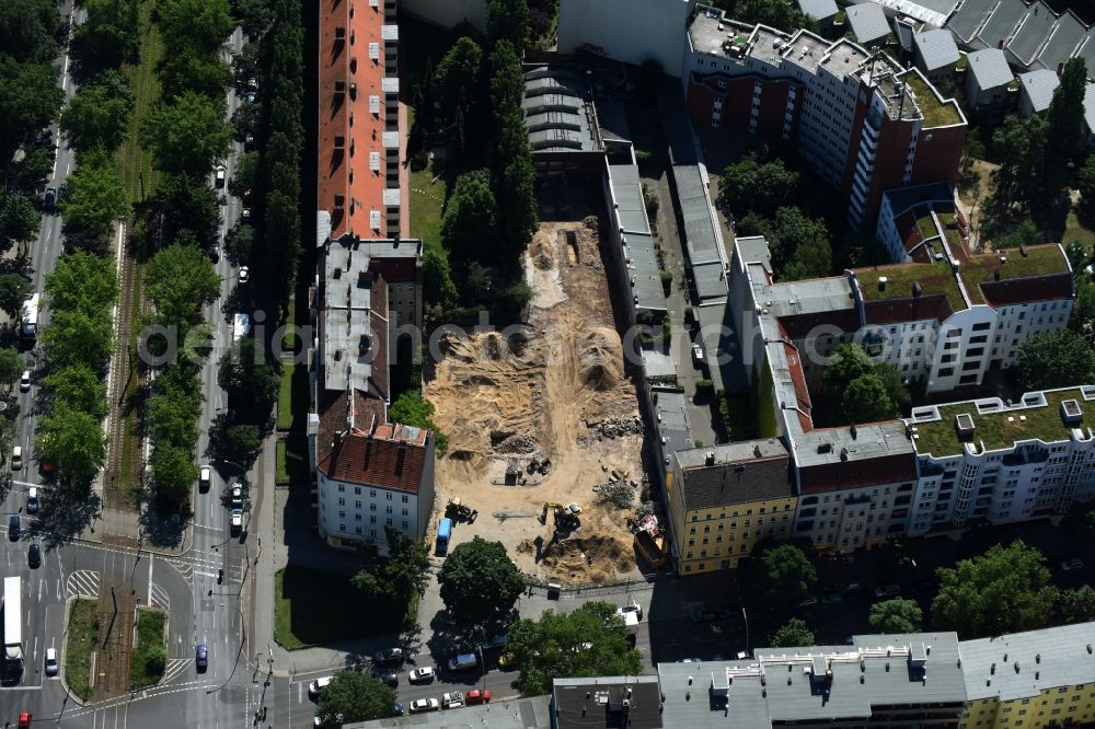 Aerial photograph Berlin - Construction site at Koloniestrasse 11 in Wedding district of Berlin, Germany