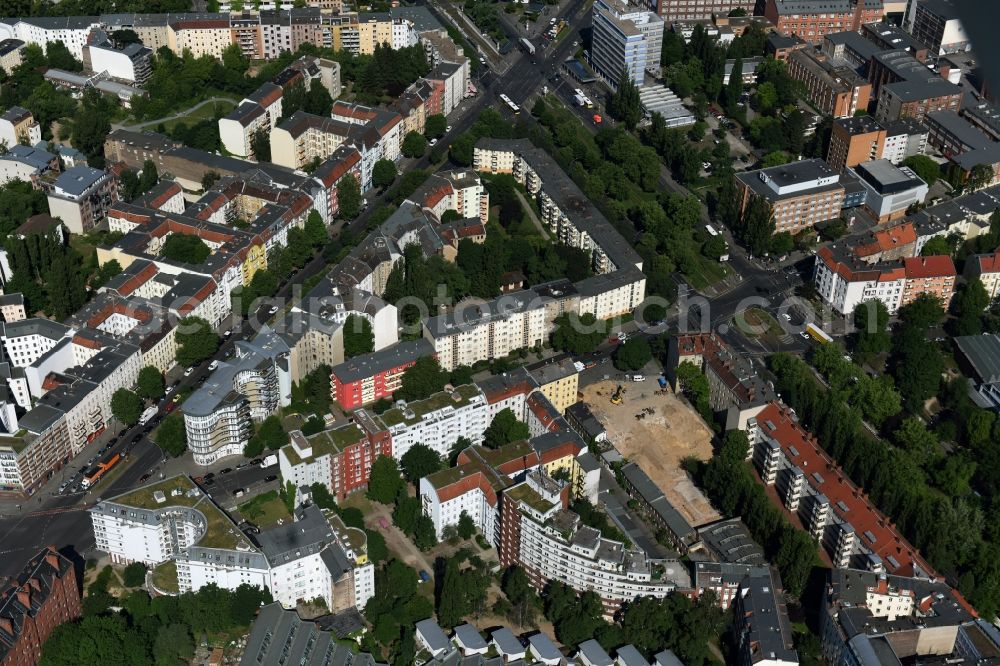 Aerial photograph Berlin - Construction site at Koloniestrasse 11 in Wedding district of Berlin, Germany