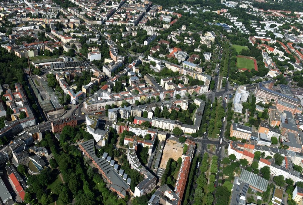 Berlin from above - Construction site at Koloniestrasse 11 in Wedding district of Berlin, Germany