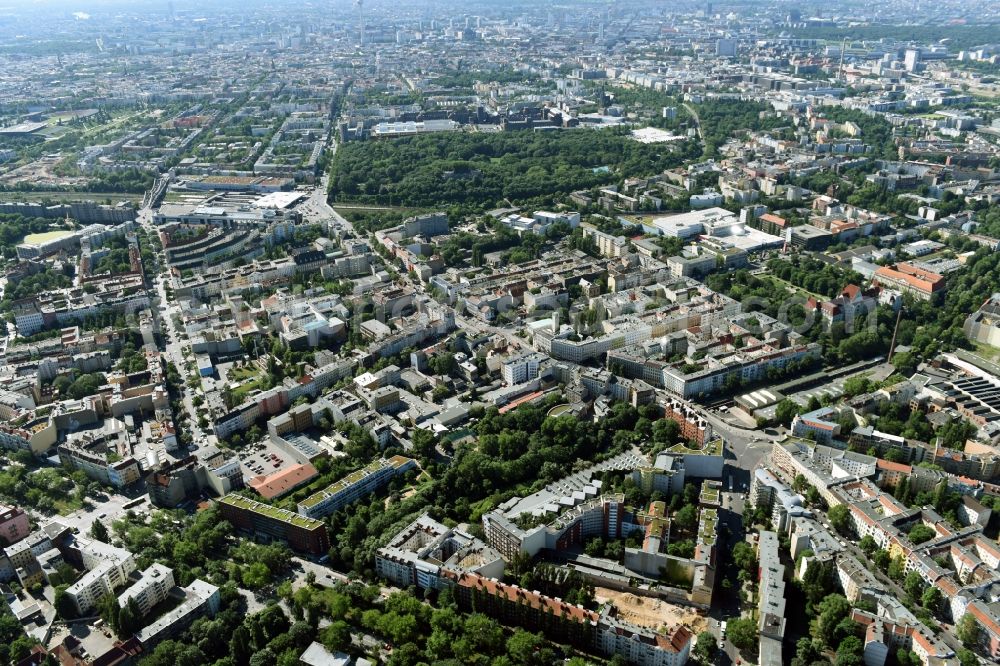 Berlin from above - Construction site at Koloniestrasse 11 in Wedding district of Berlin, Germany