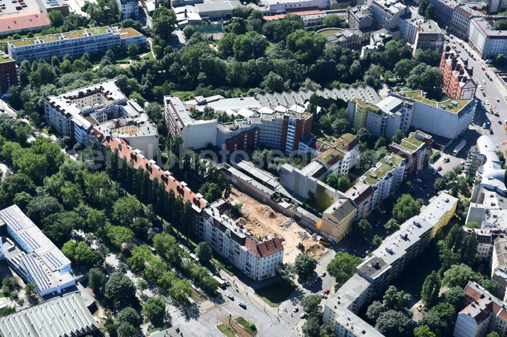 Berlin from above - Construction site at Koloniestrasse 11 in Wedding district of Berlin, Germany