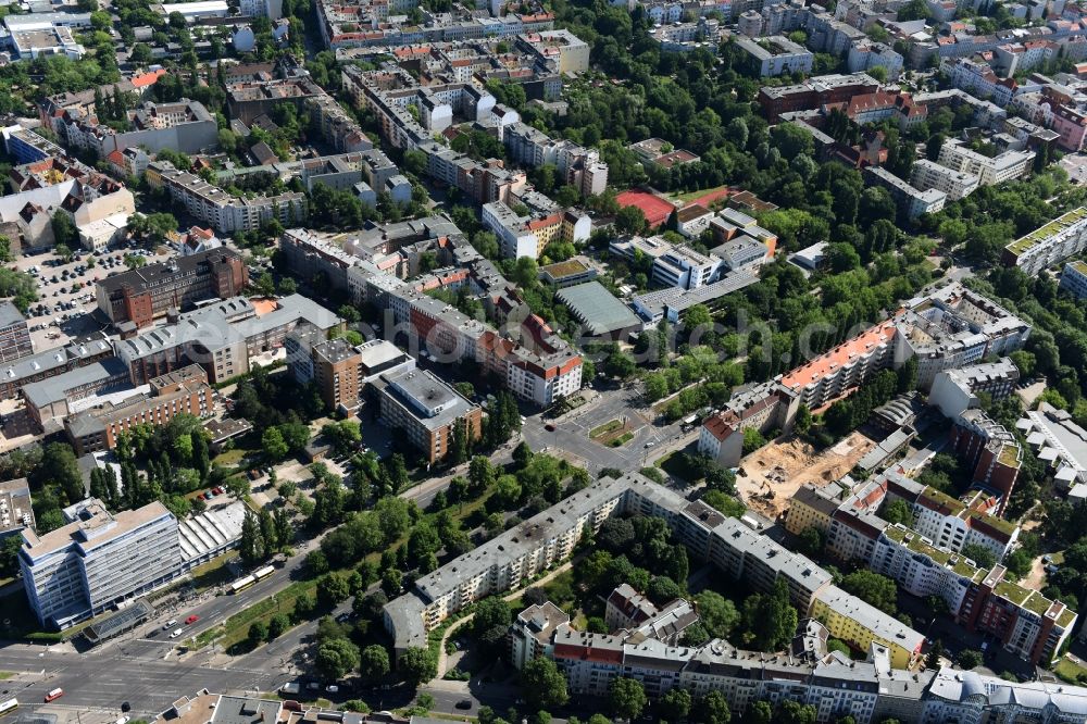 Aerial image Berlin - Construction site at Koloniestrasse 11 in Wedding district of Berlin, Germany