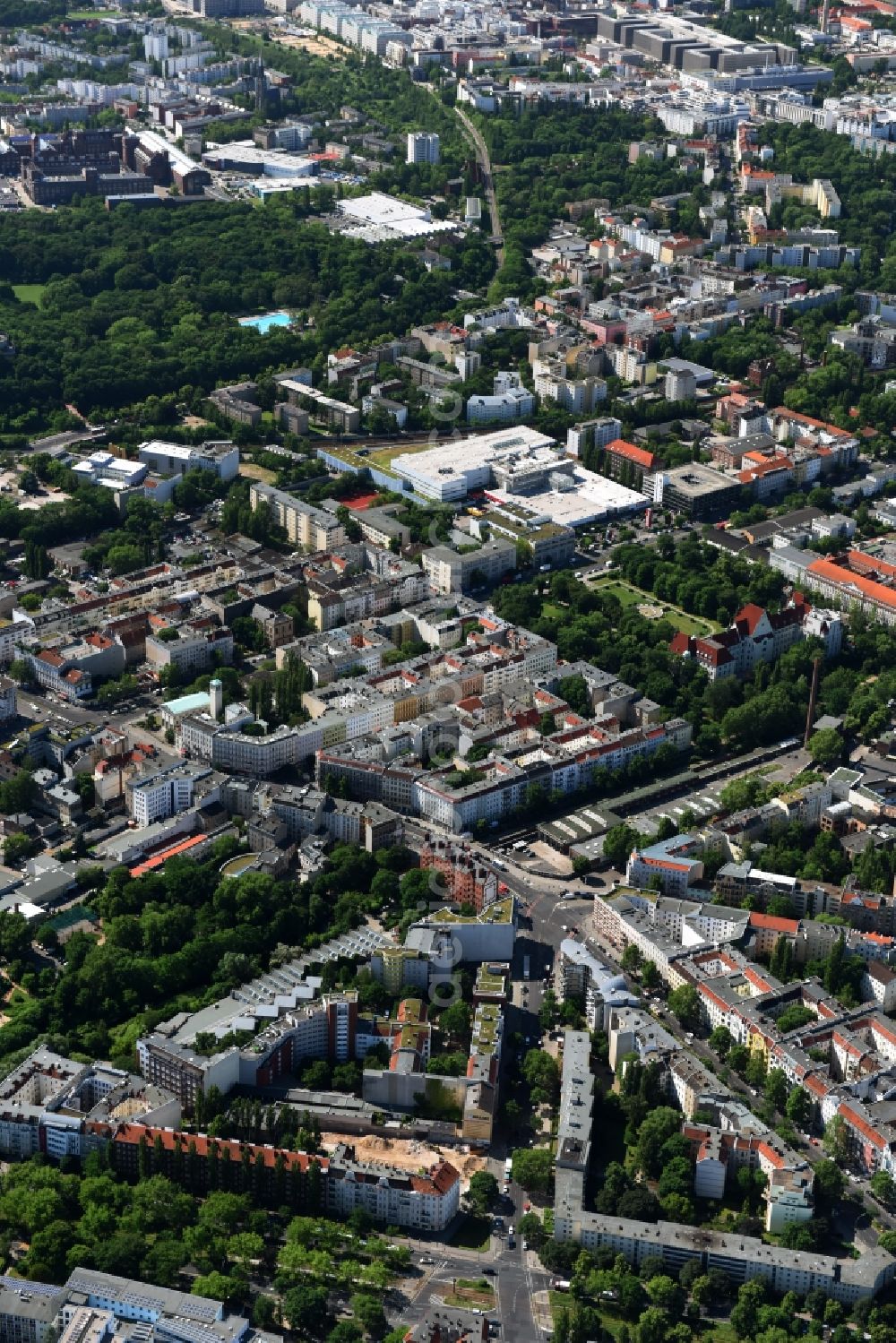 Berlin from above - Construction site at Koloniestrasse 11 in Wedding district of Berlin, Germany