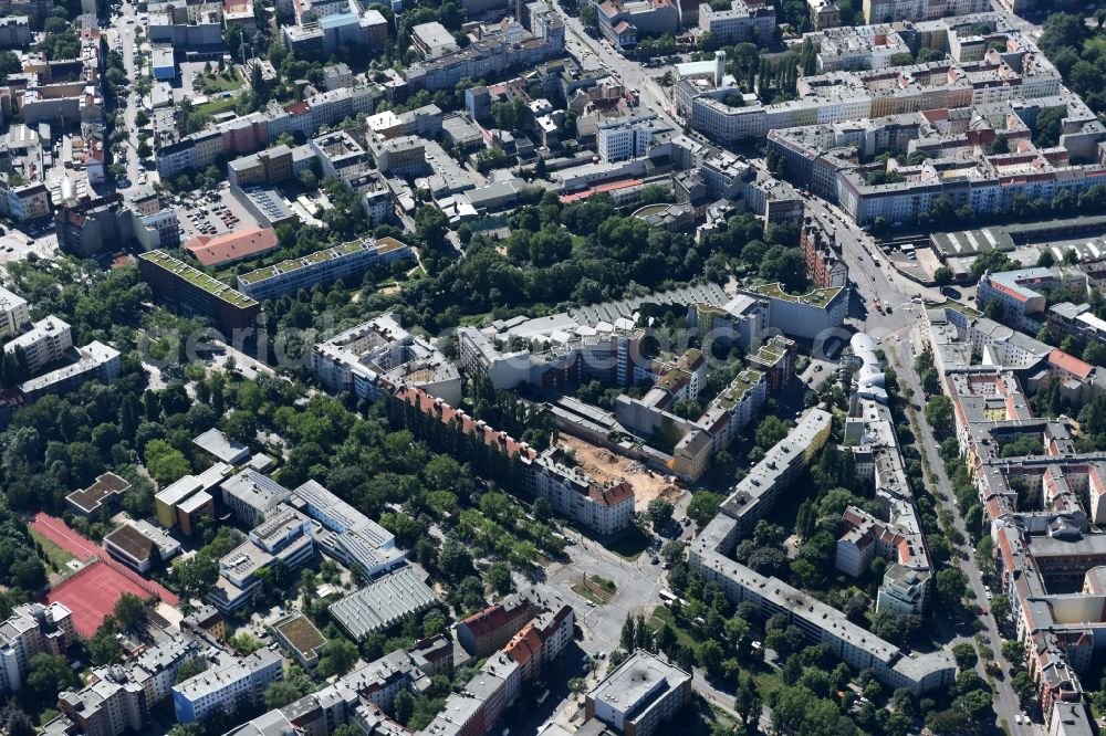 Berlin from above - Construction site at Koloniestrasse 11 in Wedding district of Berlin, Germany