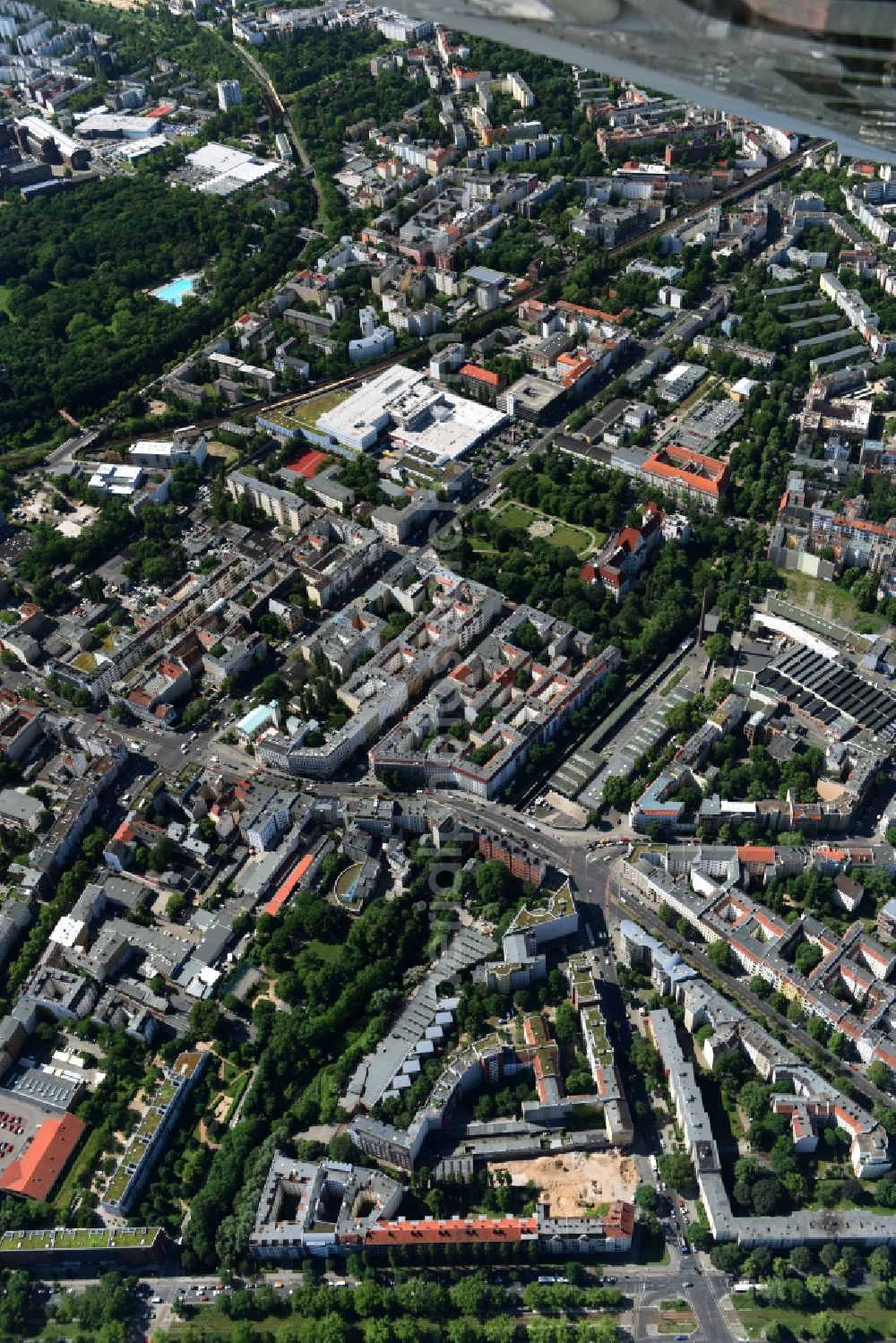 Berlin from above - Construction site at Koloniestrasse 11 in Wedding district of Berlin, Germany