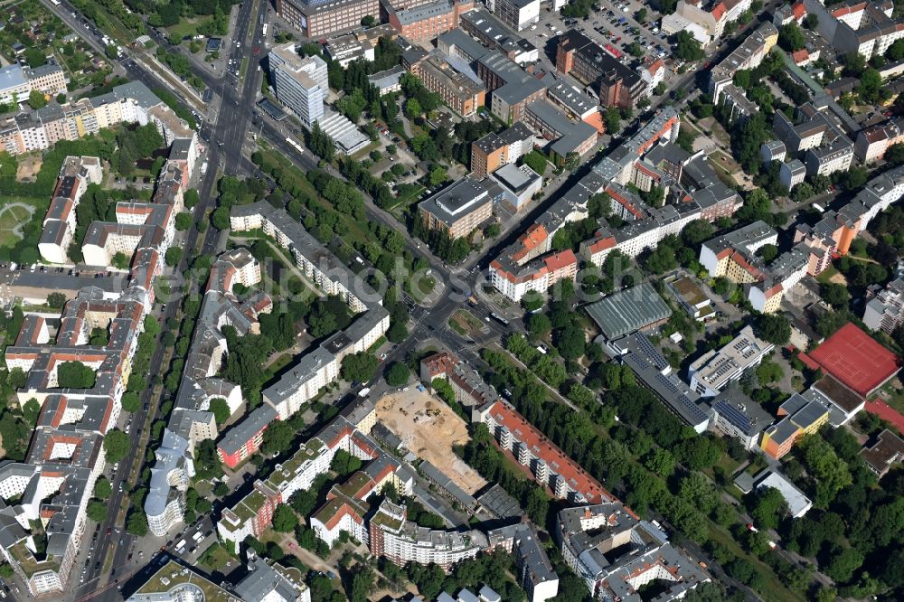 Berlin from above - Construction site at Koloniestrasse 11 in Wedding district of Berlin, Germany