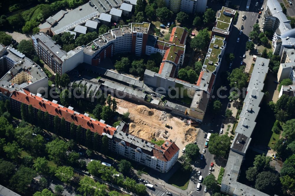 Aerial image Berlin - Construction site at Koloniestrasse 11 in Wedding district of Berlin, Germany