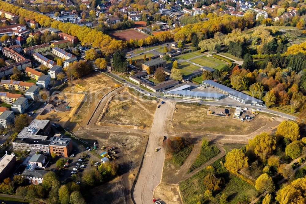 Bochum from the bird's eye view: Construction site with development works and embankments works at Ostpark for the quarter Feldmark in the district Altenbochum in Bochum at Ruhrgebiet in the state North Rhine-Westphalia, Germany