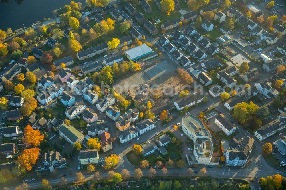 Wetter (Ruhr) from above - Construction site with development works and embankments works in the Heinrich-Kamp-street from Rathenaustrasse to Steinstrasse in Wetter (Ruhr) in the state North Rhine-Westphalia