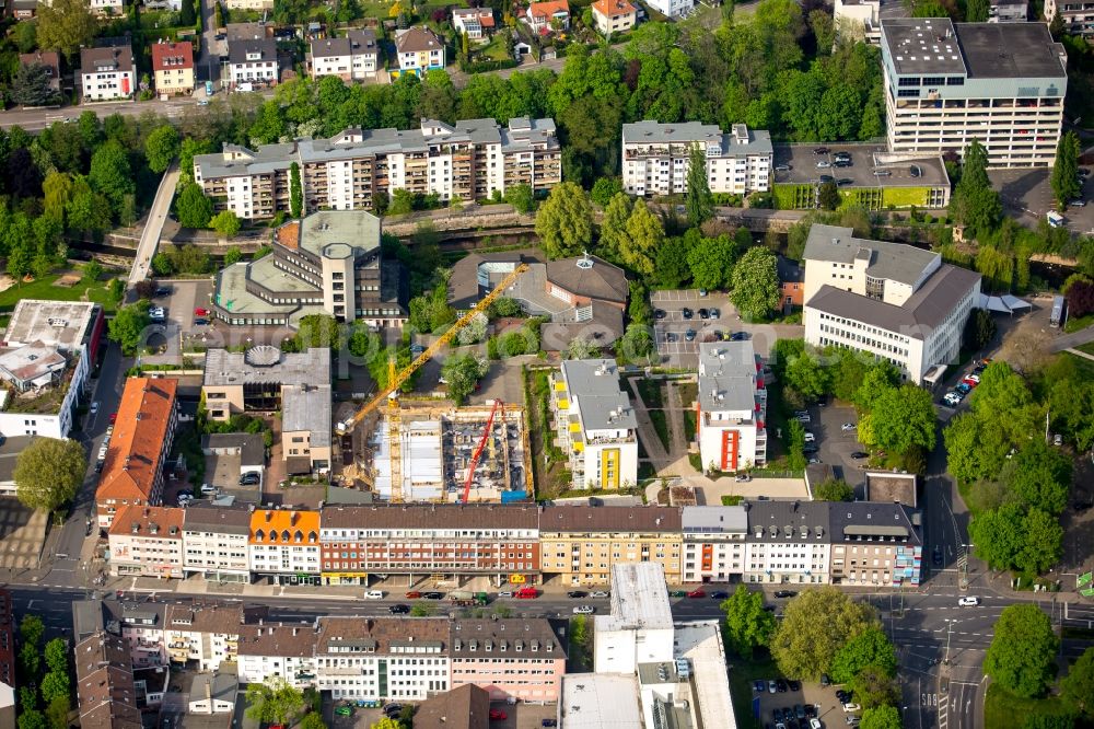 Aerial photograph Hagen - Construction site with piling works for the foundation slab of a new building at Neumartkstreet in Hagen in the state North Rhine-Westphalia