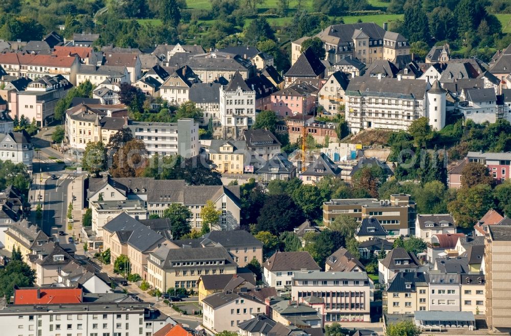 Arnsberg from above - Construction site with piling works for the foundation slab of a new building and Umbaus of Sauerland-Museum in Arnsberg in the state North Rhine-Westphalia, Germany