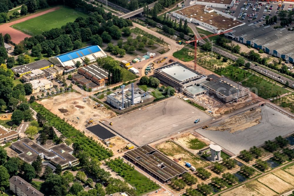 Aerial photograph Lahr/Schwarzwald - Construction site with development works and embankments works to the Landes Gartenschau 2018 in Lahr/Schwarzwald in the state Baden-Wurttemberg, Germany