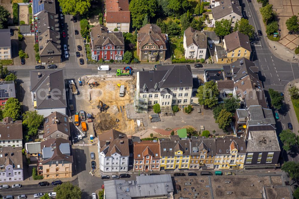 Dortmund from the bird's eye view: New construction site of the school building Erweiterungsneubau Brueder-Grimm-Schule in the district Hombruch in Dortmund at Ruhrgebiet in the state North Rhine-Westphalia, Germany