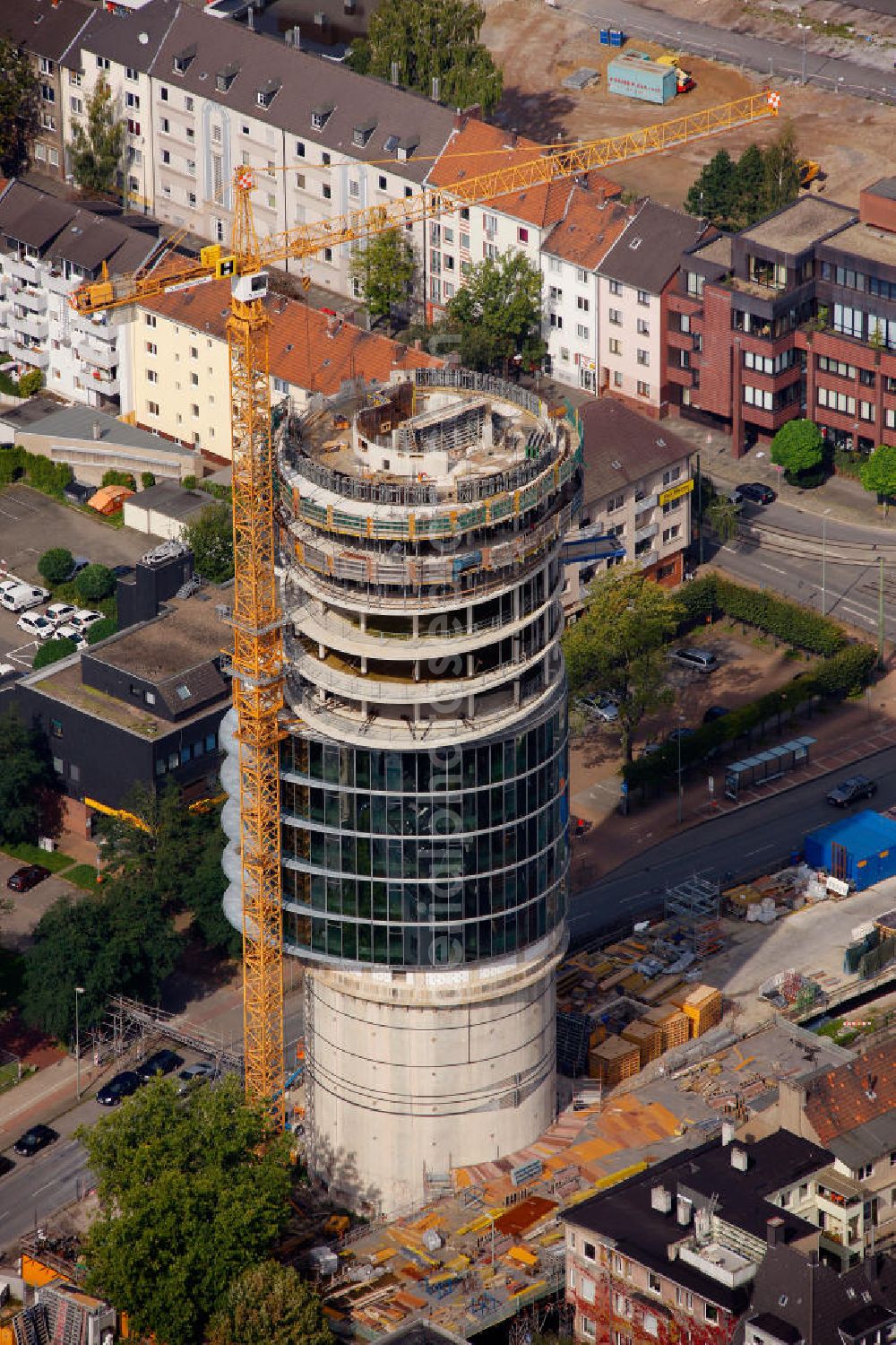 Aerial photograph Bochum - Construction Site at a former bunker at the University Street in Bochum